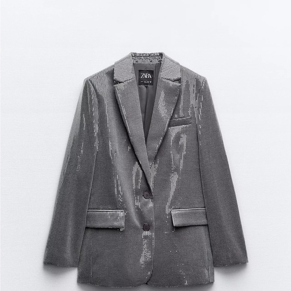 Zara Shiny Anthracite Grey Sequined